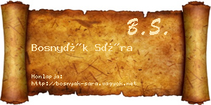 Bosnyák Sára névjegykártya