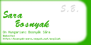 sara bosnyak business card